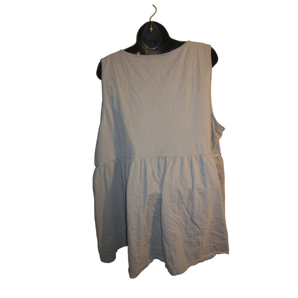 Boho Cottagecore Embroidered Sleeveless Babydoll Top Torrid 3X Gray - Picture 7 of 8